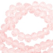 Top Glas Facett Glasschliffperlen 6x4mm rondellen Pale French pink-pearl shine coating